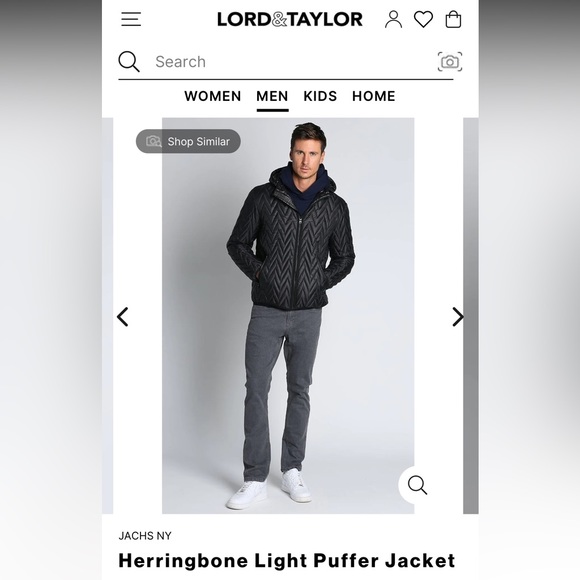 Jachs New York Full Zip Herringbone Light Puffer Jacket S71-6 - Picture 2 of 10